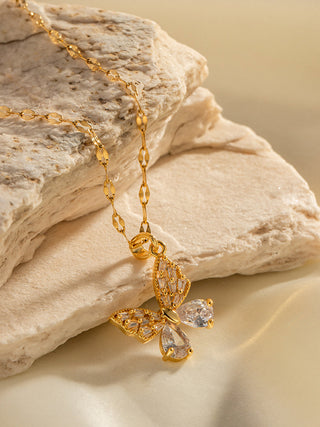 Golden Radiance Butterfly Necklace