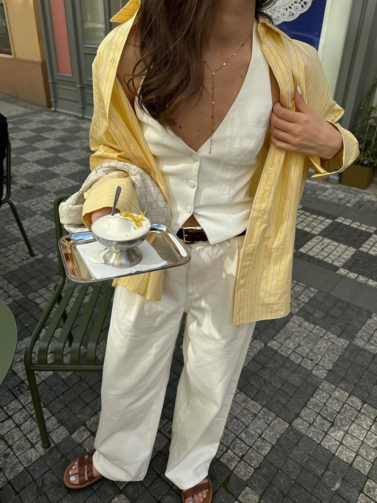 Chemise à rayures à manches longues décontractée