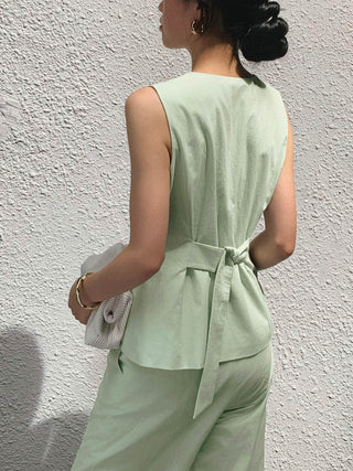 Tie Back Sleeveless Pants Set