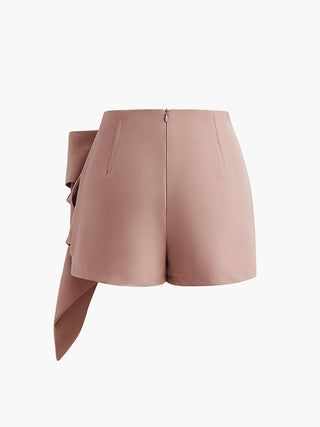 Twist Front Asymmetrical Hem Mini Skirt