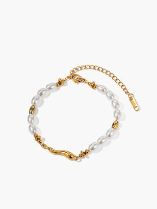 Bracelet en perles dorées Golden Ripple