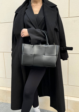 Leather Tote Bag - Black