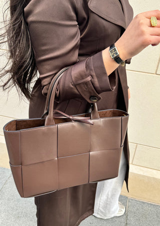 Sac fourre-tout en cuir - Café