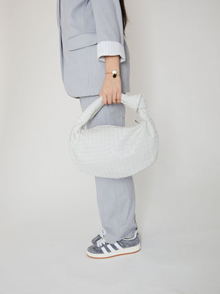 Sac en cuir de tous les jours de taille moyenne - Blanc