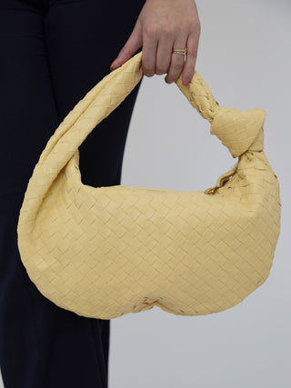 Sac en cuir de tous les jours de taille moyenne - Jaune clair