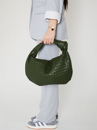 Sac en cuir moyen pour tous les jours - Vert chasseur