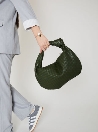 Sac en cuir moyen pour tous les jours - Vert chasseur