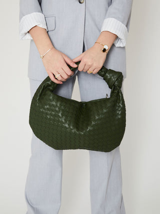 Sac en cuir moyen pour tous les jours - Vert chasseur