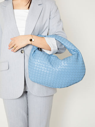 Sac en cuir moyen pour tous les jours - Bleu ciel