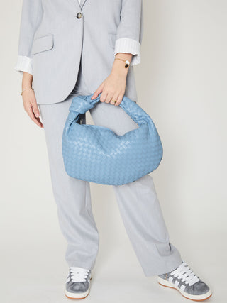 Sac en cuir moyen pour tous les jours - Bleu ciel