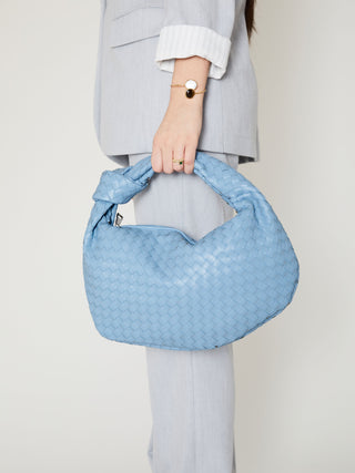 Sac en cuir moyen pour tous les jours - Bleu ciel