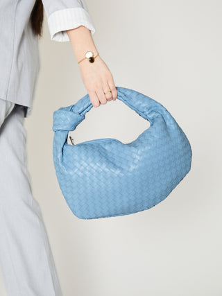 Sac en cuir moyen pour tous les jours - Bleu ciel