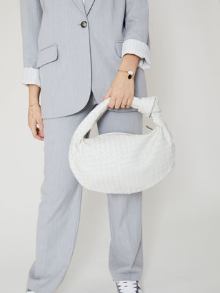 Sac en cuir de tous les jours de taille moyenne - Blanc