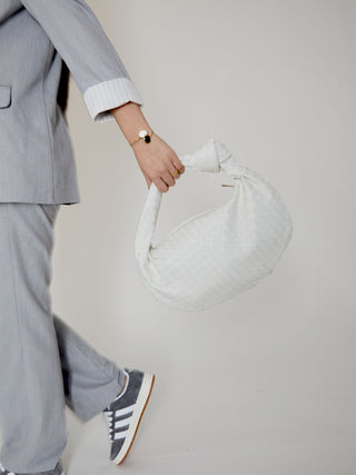 Sac en cuir de tous les jours de taille moyenne - Blanc